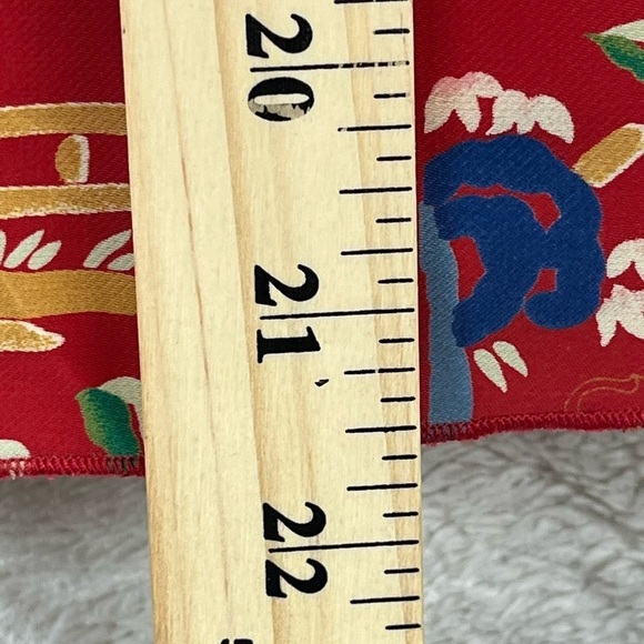 Josie Natori NVintage Red Japanese Print Top Asian Inspired Sz S - Picture 12 of 16